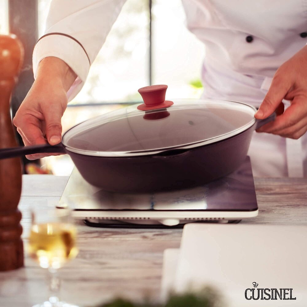 CUISINEL GLASS LID - 12"-INCH/30.48-CM/308MM - COMPATIBLE WITH LODGE - FULLY ASS - Picture 5 of 5